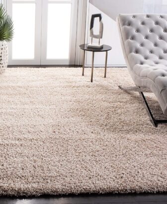 SAFAVIEH Area Rug 8x10 - California Shag Collection - Large - Beige, Non-Shedding & Easy to Clean, Ultra Plush Thick Pile, Ideal for Living Room, Bedroom, Dining Space (SG151-1313)