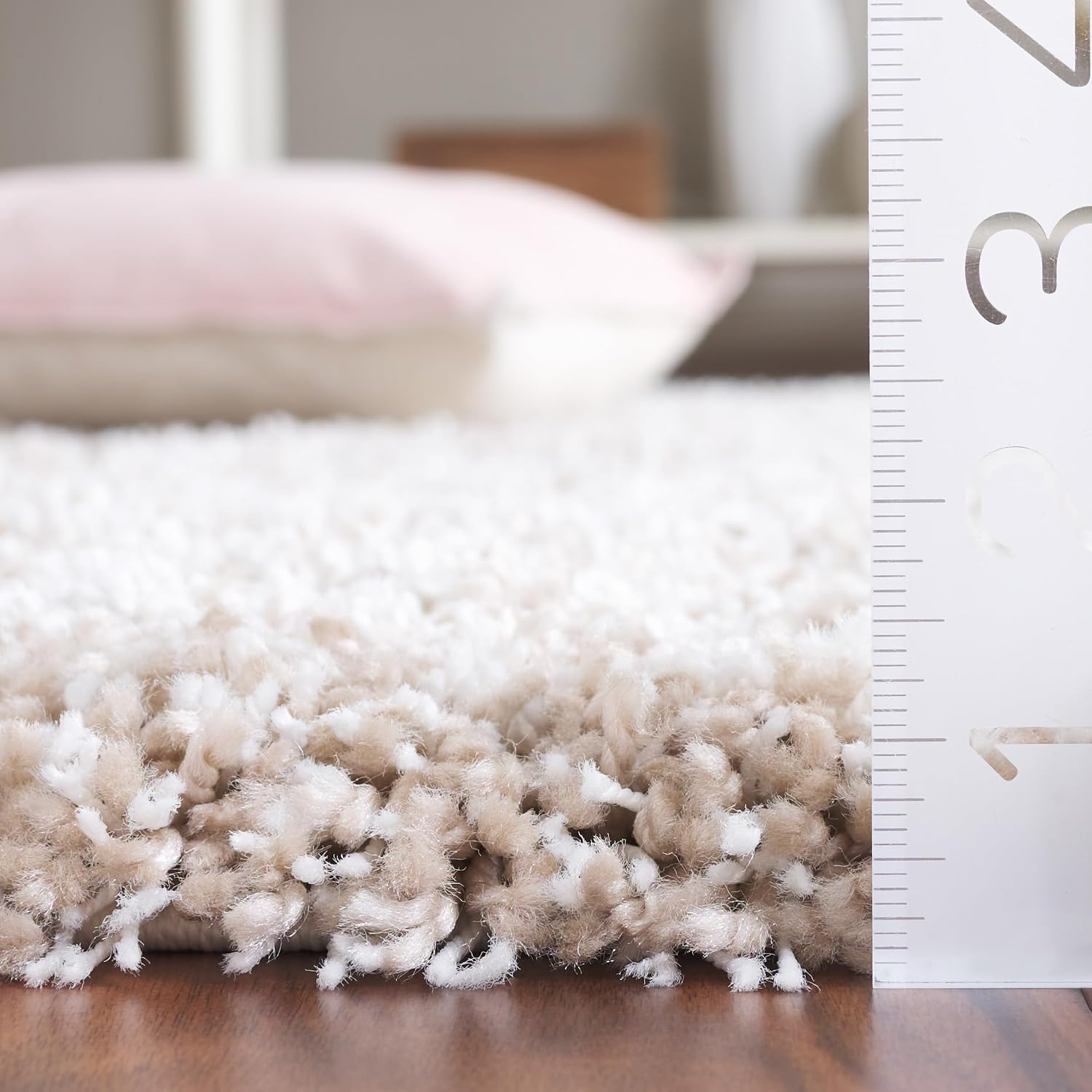 SAFAVIEH Area Rug 8x10 - California Shag Collection - Large - Beige, Non-Shedding & Easy to Clean, Ultra Plush Thick Pile, Ideal for Living Room, Bedroom, Dining Space (SG151-1313) - Image 5