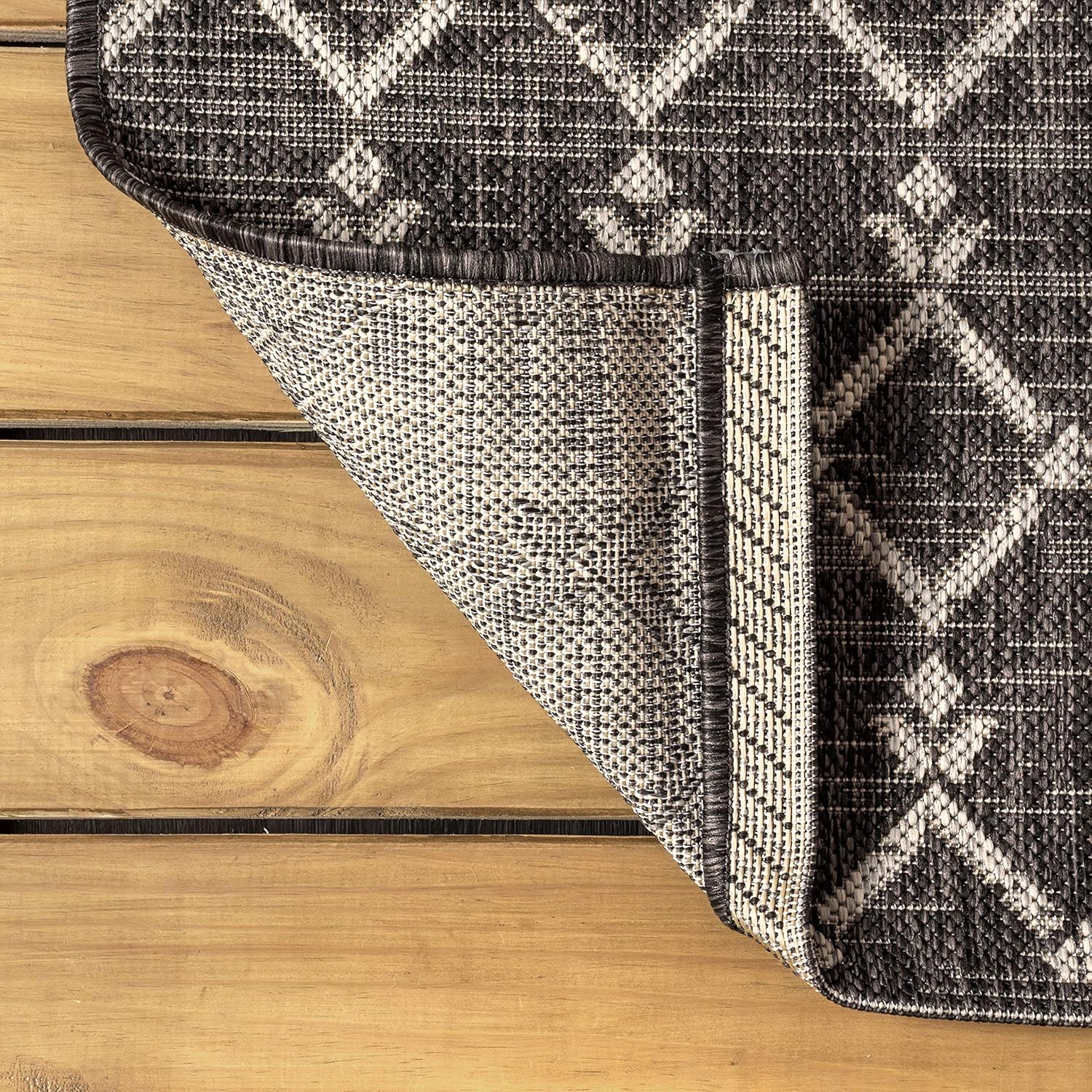 JONATHAN Y Moroccan Geometric Indoor Outdoor Area Rug 8X10 Black/Gray, Ourika Textured Weave for Backyard, Patio, Porch, Easy-Cleaning, High Traffic, Pet-Friendly, Non-Shedding (SMB108F-8) - Image 5