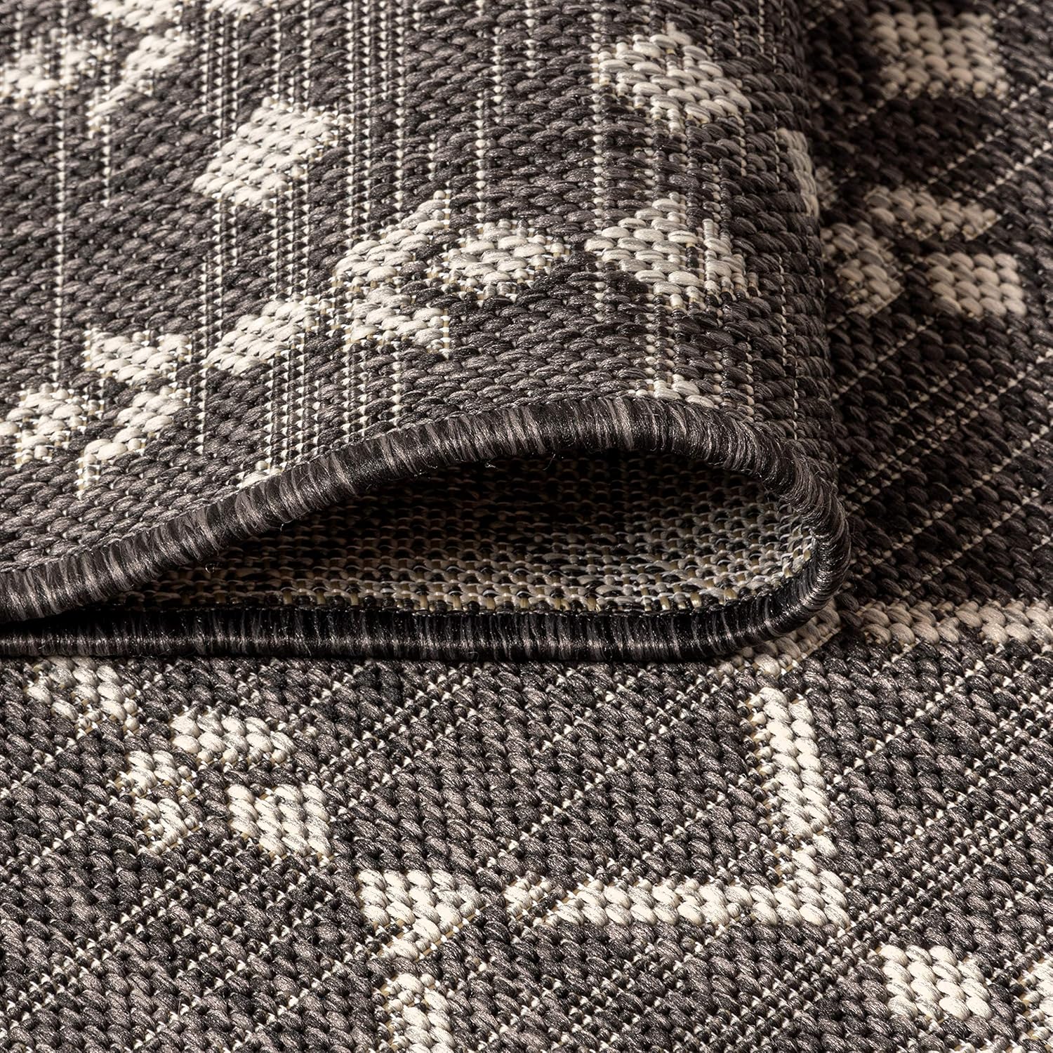 JONATHAN Y Moroccan Geometric Indoor Outdoor Area Rug 8X10 Black/Gray, Ourika Textured Weave for Backyard, Patio, Porch, Easy-Cleaning, High Traffic, Pet-Friendly, Non-Shedding (SMB108F-8) - Image 6