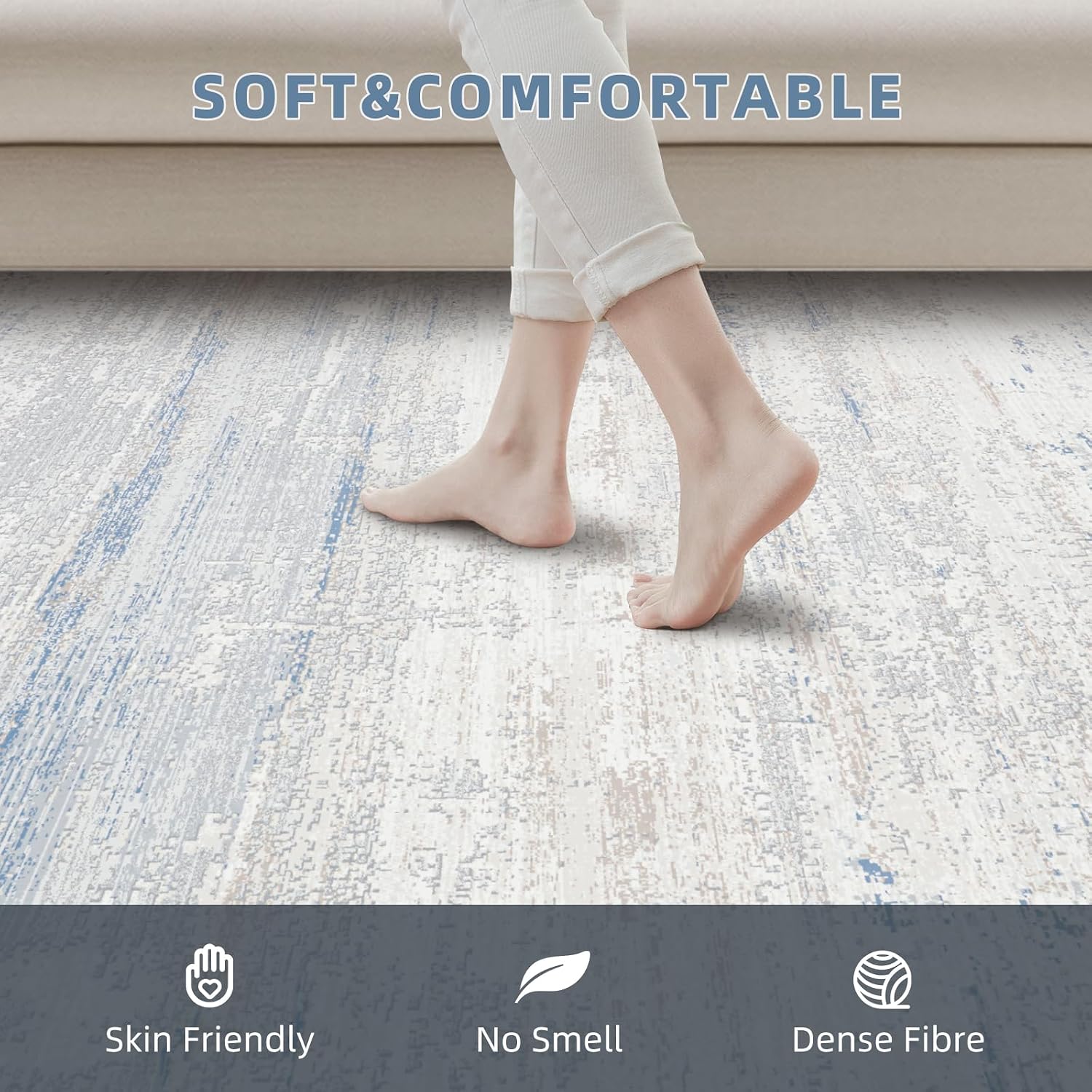 Washable Rugs 8x10 Area Rugs for Living Room,Bedroom,Dining Room,Nursery | Ultra Soft,Low Pile,Machine Washable,Fade Resistant,Non-Slip&Non-Shedding,Modern Abstract Large Carpet for Home Office Decor - Image 4