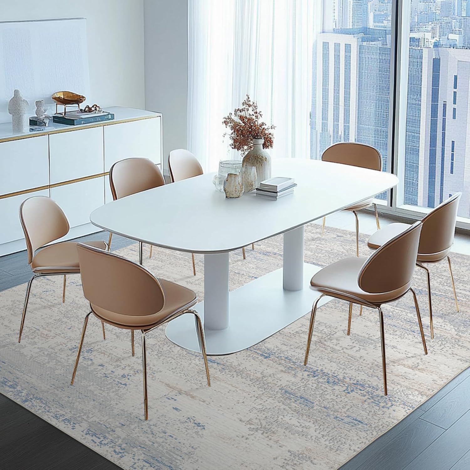 Washable Rugs 8x10 Area Rugs for Living Room,Bedroom,Dining Room,Nursery | Ultra Soft,Low Pile,Machine Washable,Fade Resistant,Non-Slip&Non-Shedding,Modern Abstract Large Carpet for Home Office Decor - Image 7