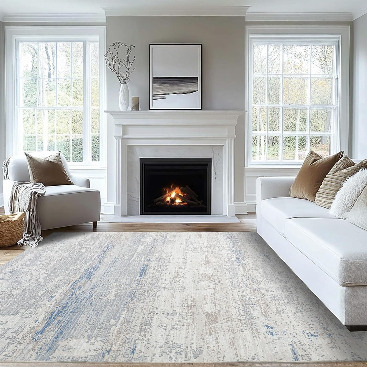 Washable Rugs 8x10 Area Rugs for Living Room,Bedroom,Dining Room,Nursery | Ultra Soft,Low Pile,Machine Washable,Fade Resistant,Non-Slip&Non-Shedding,Modern Abstract Large Carpet for Home Office Decor - Image 9