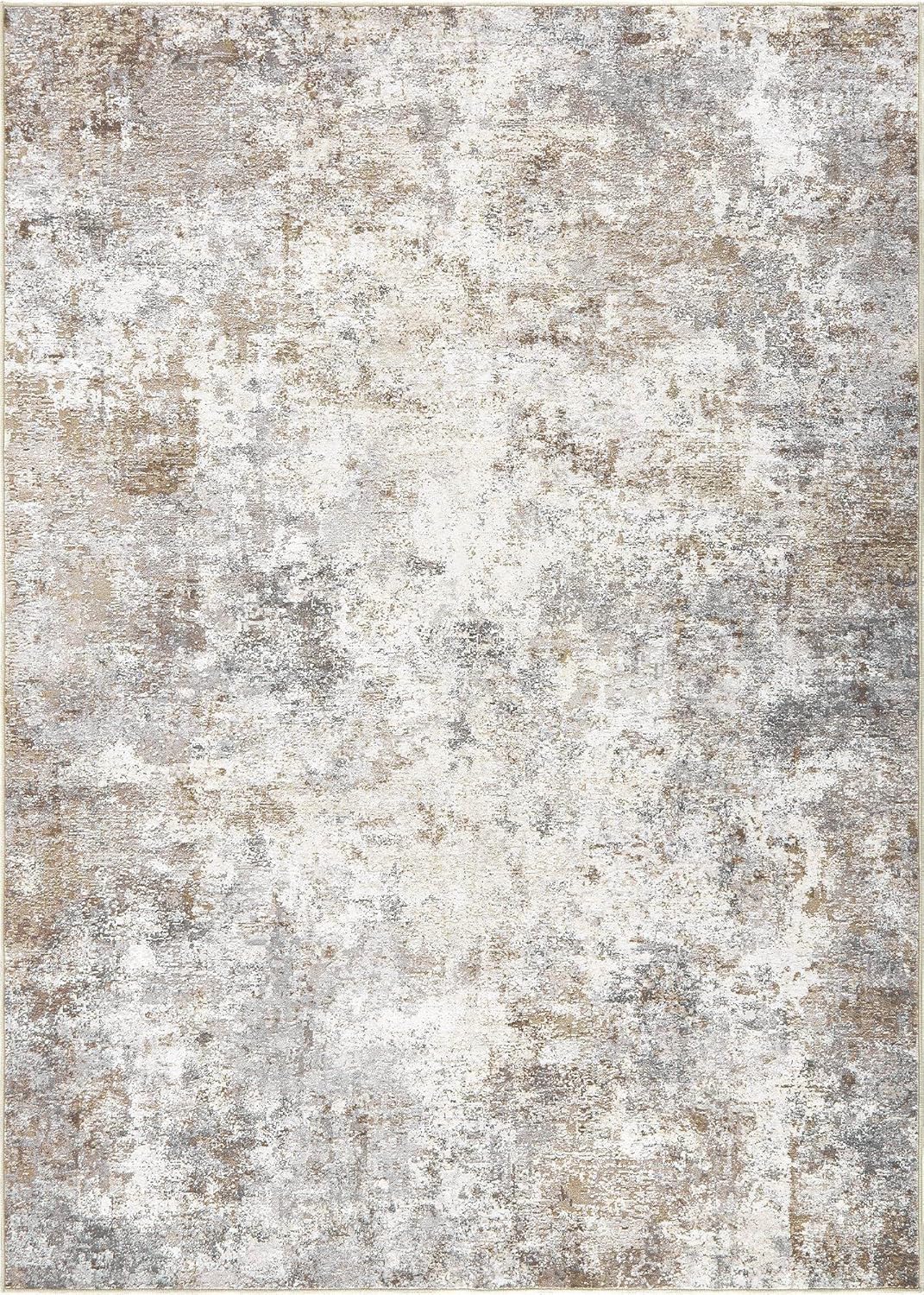 UERMEI 8x10 Area Rug Living Room Rugs - Washable Neutral Modern Abstract Soft Thin Large Rug Indoor Floor No Slip Rug Carpet for Bedroom Under Dining Table Home Office Decor - Brown Grey - Image 9
