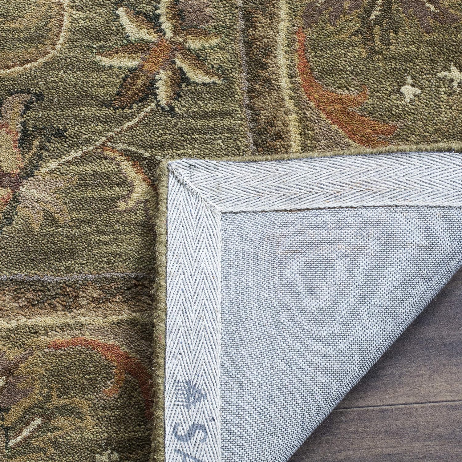 SAFAVIEH Antiquity Collection Accent Rug - 2'3" x 4', Olive & Gold, Handmade Traditional Oriental Wool, Ideal for High Traffic Areas in Entryway, Living Room, Bedroom (AT52A) - Image 9